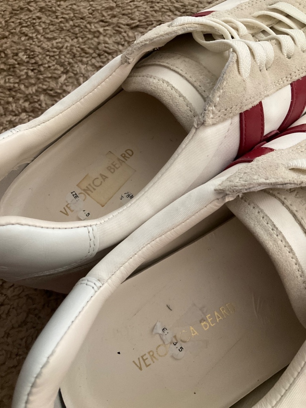 Veronica Beard Penrose Sneaker Beige Suede and Nylon Sneaker - Picture 4 of 9